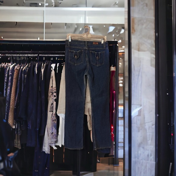 PJ Parker jeans By Harrison. 28” waist. Adorable button back pockets Slight boot - Picture 7 of 16